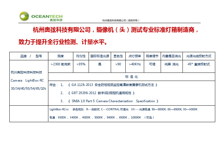 摄像机测试专用标准灯箱(反射)式VS其他品牌