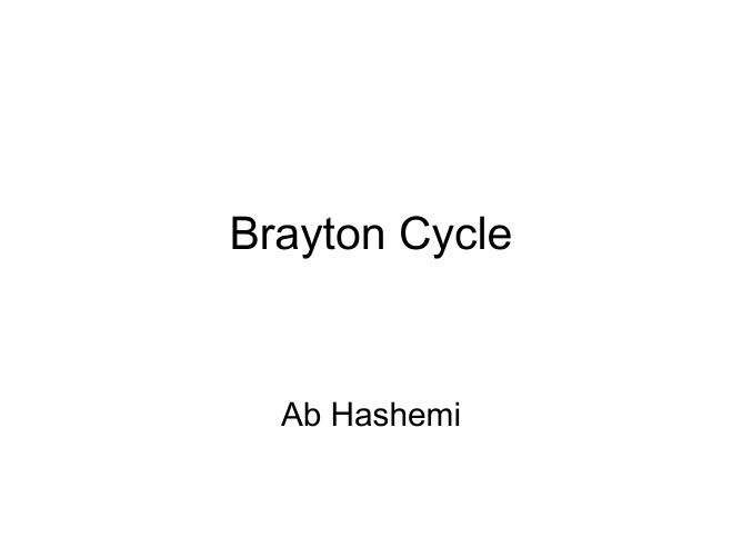 Brayton Cycle 布雷顿循环