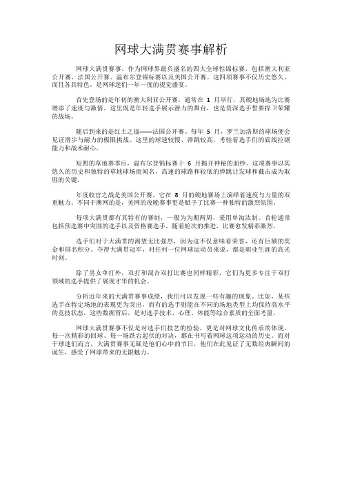 网球大满贯赛事解析