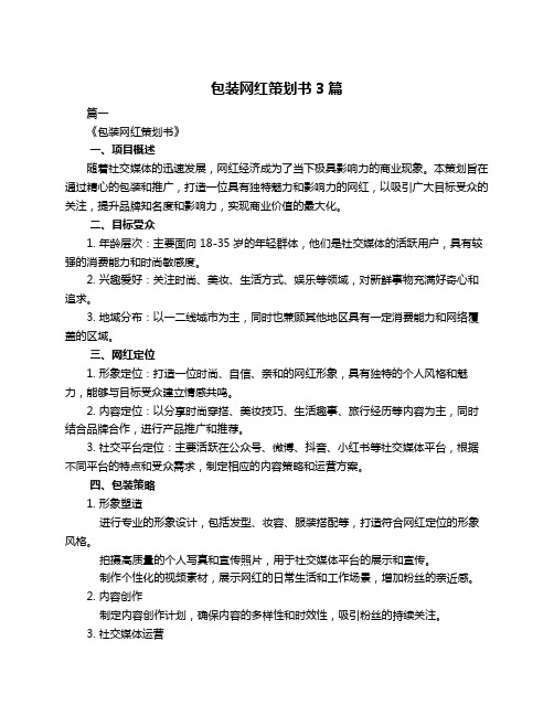 包装网红策划书3篇