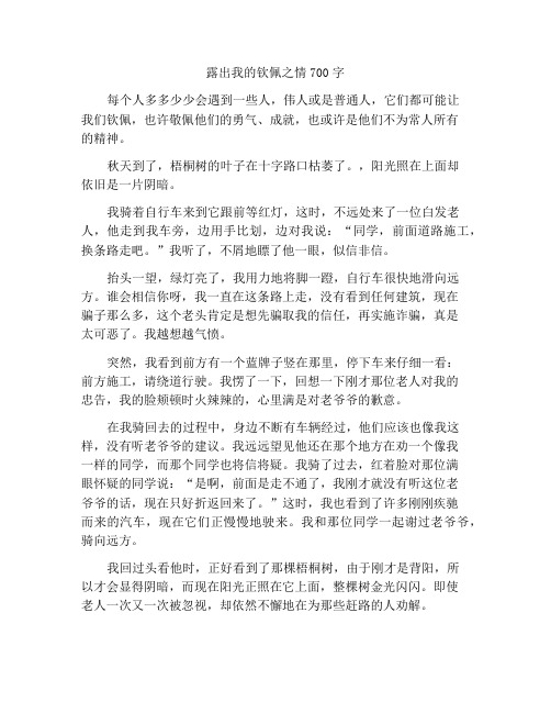 晒出我的敬佩之情作文700字