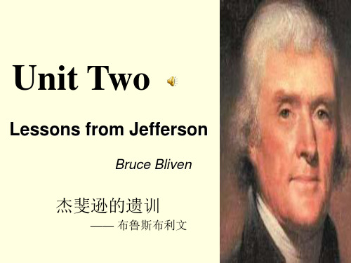 Unit 2 Lessons from Jefferson