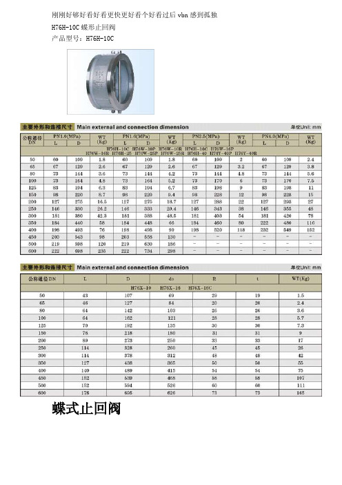 H76H-10C蝶形止回阀