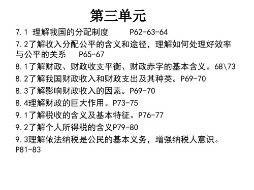 高一政治收入与分配(2019年11月整理)