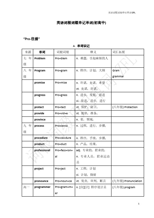 高中3500英语词汇词根词缀串讲