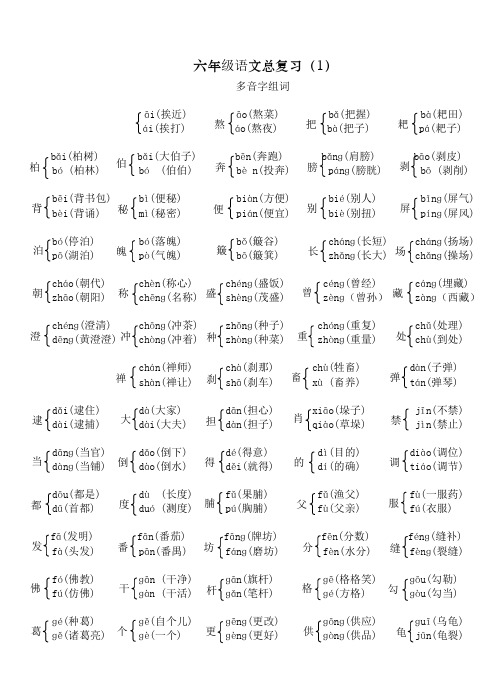 多音字汇总