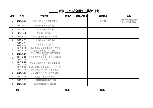 接管倒排计划表