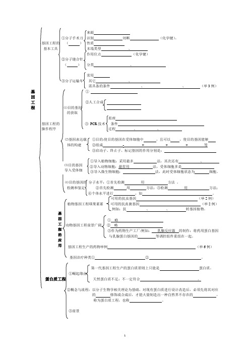 (完整版)生物选修三知识框架