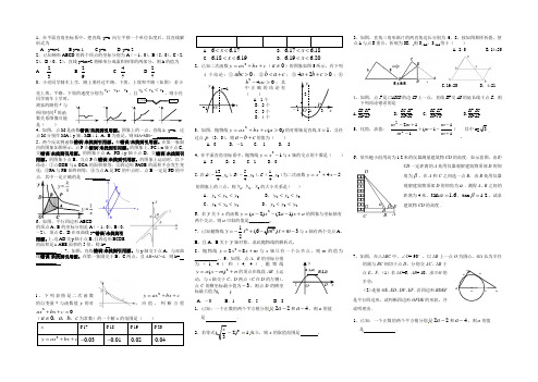 九年级数学中考前培优补差