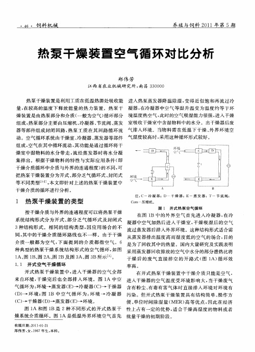 热泵干燥装置空气循环对比分析