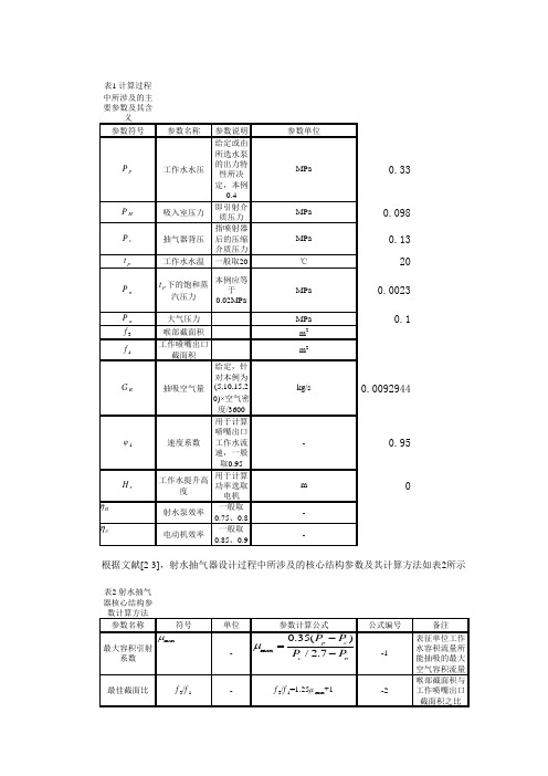 水射器计算依据