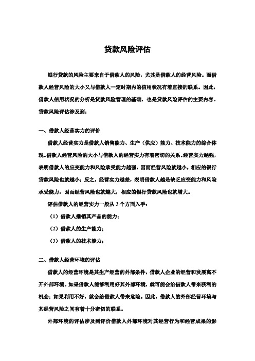 企业贷款风险评估报告(doc 6页)