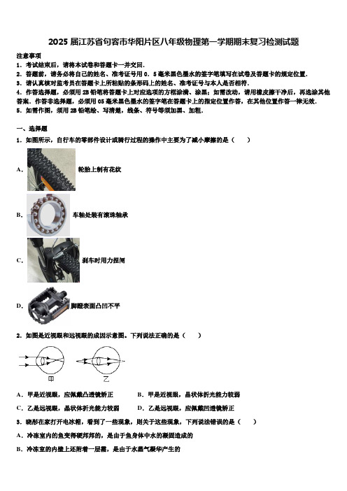 2025届江苏省句容市华阳片区八年级物理第一学期期末复习检测试题含解析