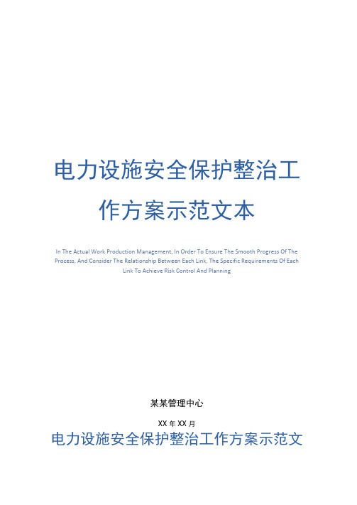 电力设施安全保护整治工作方案示范文本