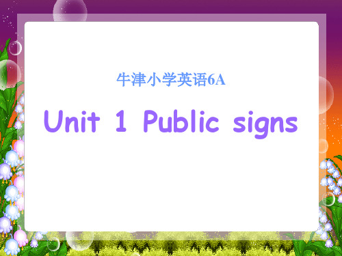 6A Unit 1 Public signs第二课时PPT优选课件