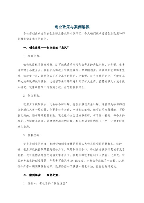 创业政策与案例解读