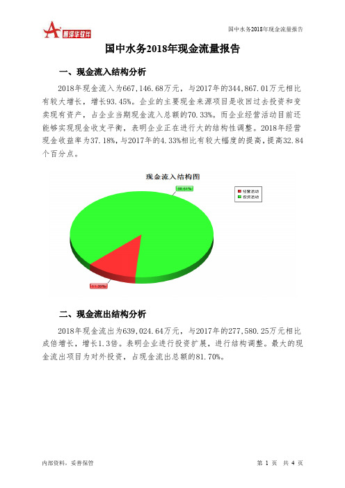 国中水务2018年现金流量报告-智泽华