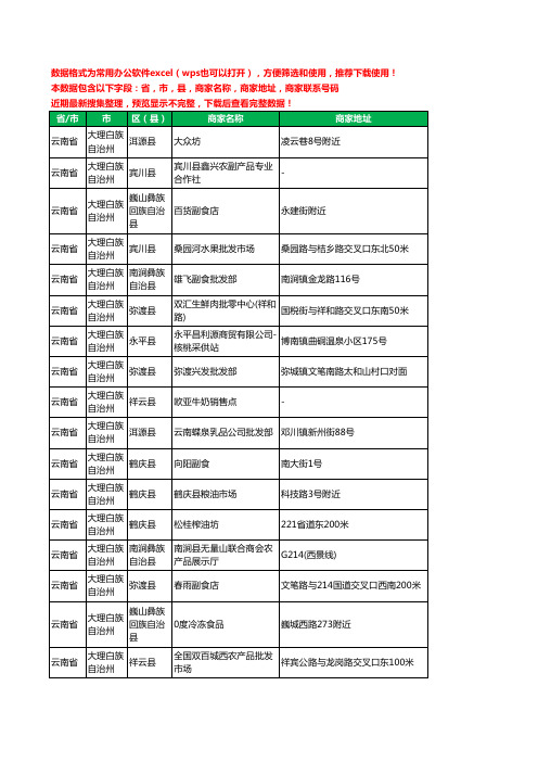 2020新版云南省大理白族自治州农产品行业工商企业公司商家名录名单联系电话号码地址大全613家