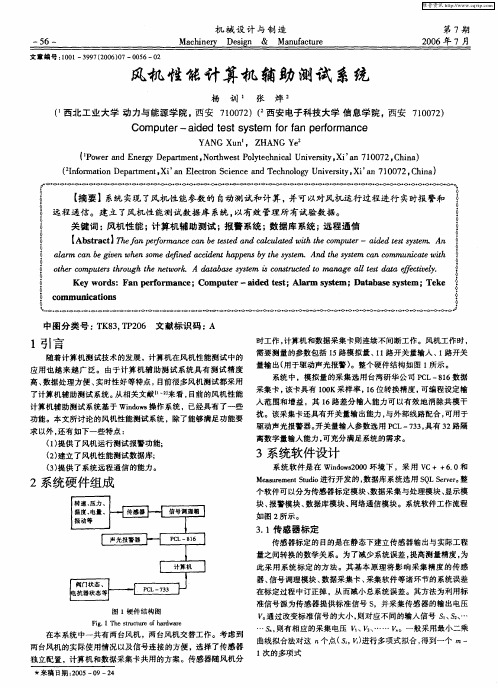 风机性能计算机辅助测试系统