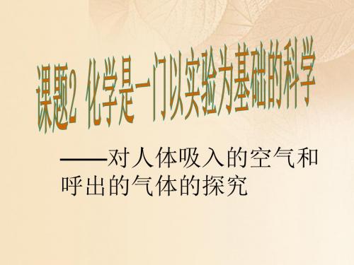 九年级化学上册 第一单元 走进化学世界 课题2 化学是一门以实验为基础的科学(第2课时)课件 (新版)新人