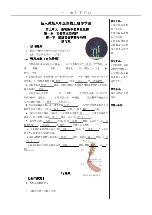 新人教版八年级上册生物导学案及答案.doc