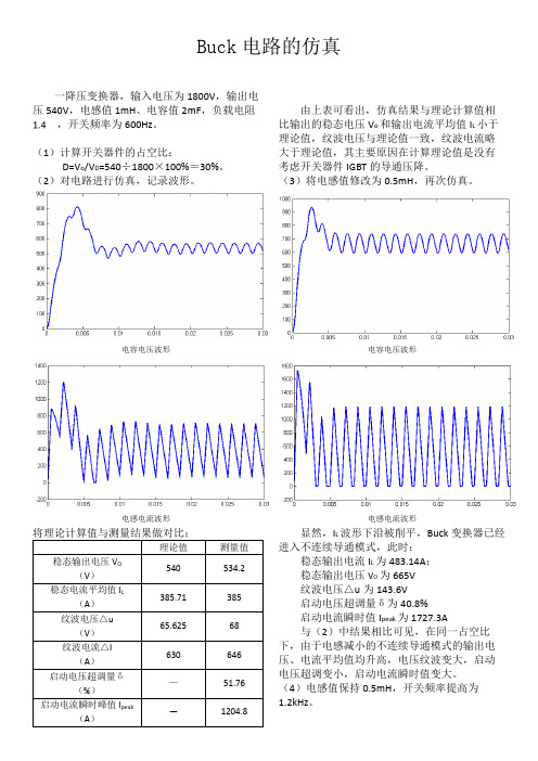 Buck电路的仿真