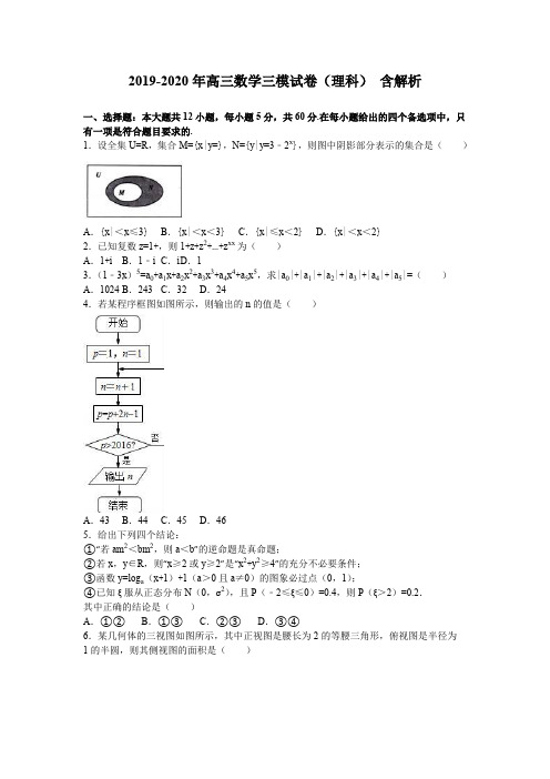 2019-2020年高三数学三模试卷(理科) 含解析