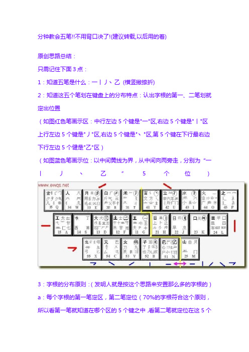 分钟教会五笔