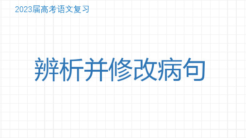 2023届高考语文复习：辨析并修改病句 课件42张