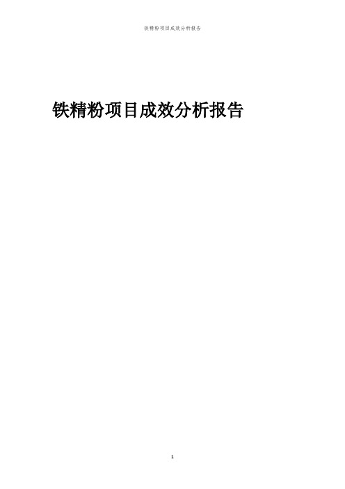 铁精粉项目成效分析报告