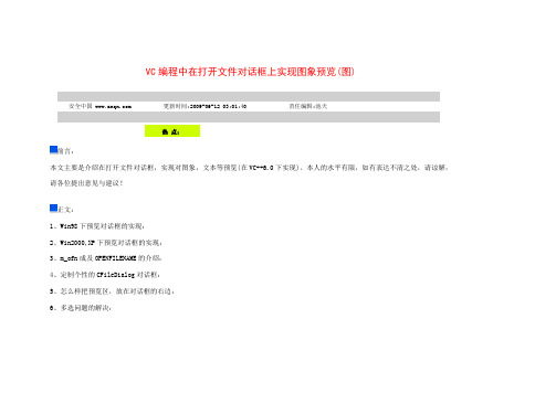 VC编程中在打开文件对话框上实现图象预览