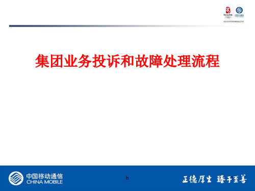 集团业务投诉和故障处理流程