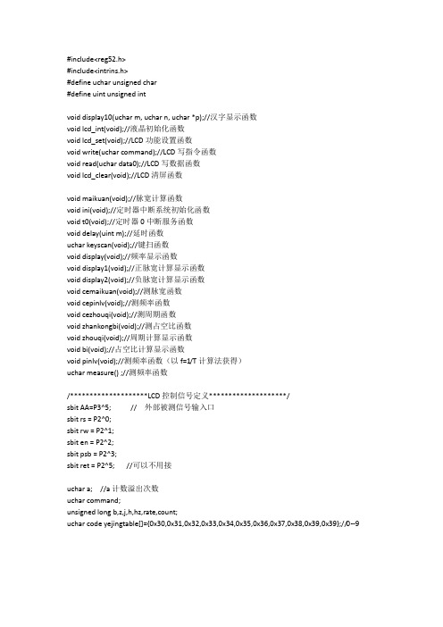 基于单片机c51频率计设计程序