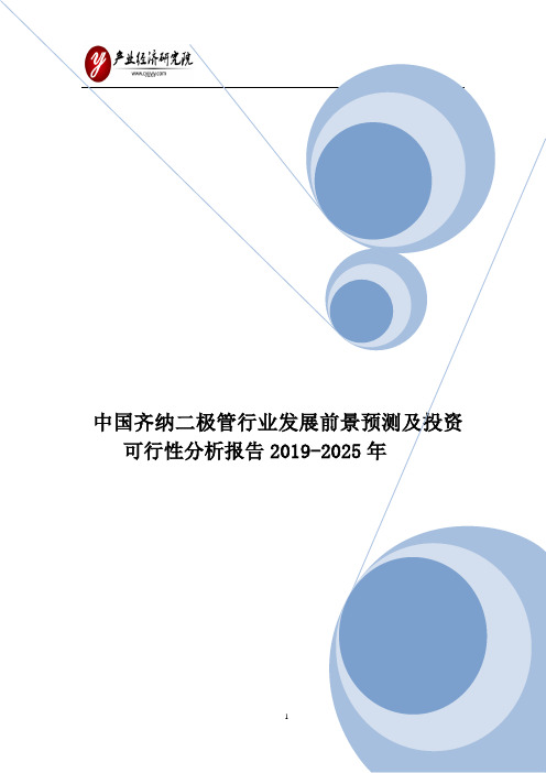 中国齐纳二极管行业发展前景预测及投资可行性分析报告2019-2025年