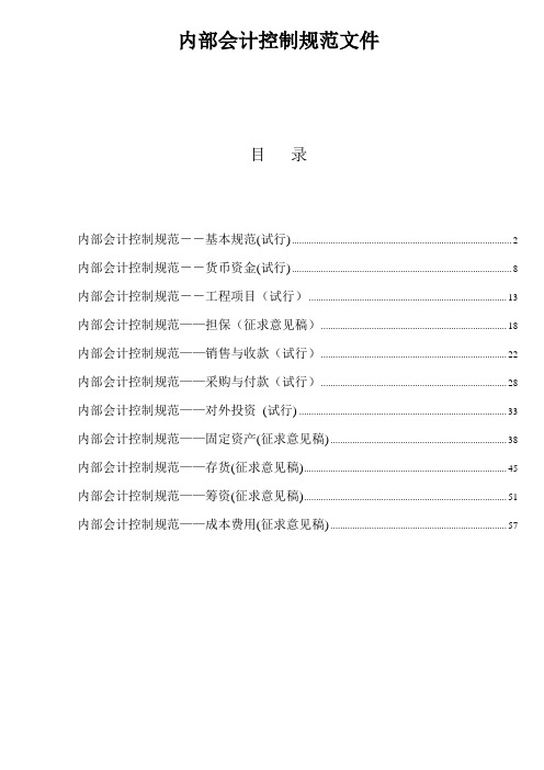 内部控制 某集团公司全套内部会计控制规范文件 精品