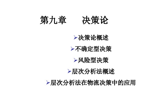 第九章 物流运筹学——决策论