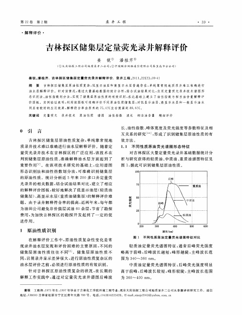 吉林探区储集层定量荧光录井解释评价