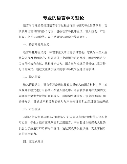 专业的语言学习理论