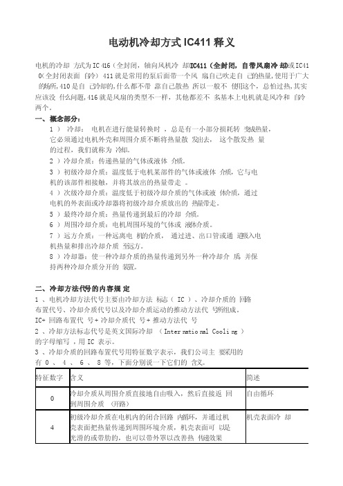 电动机冷却方式IC411释义