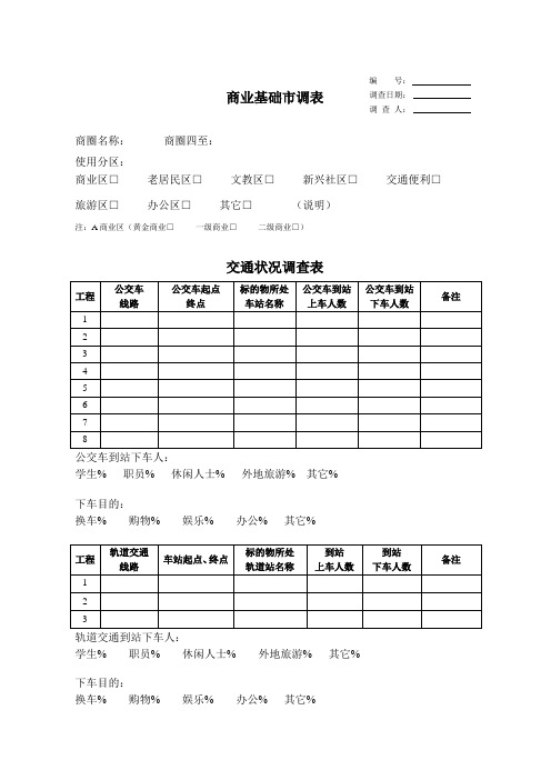 商业企业市场调研表与市场调研问卷大全2个xls 10(00005)