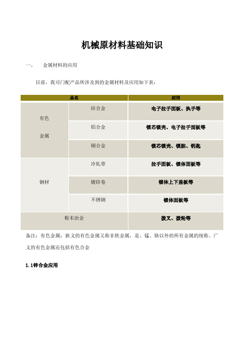 机械材料基础知识