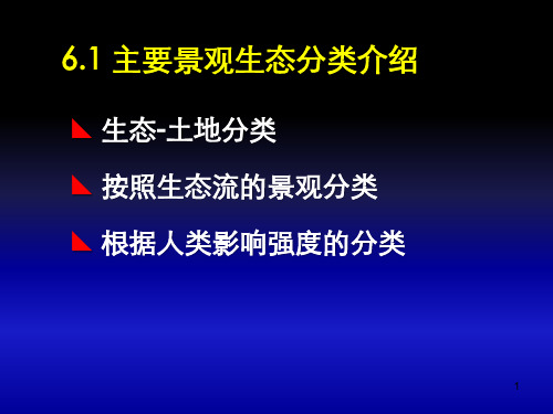 景观生态分类与规划