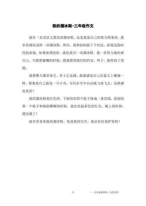 我的溜冰鞋-三年级作文