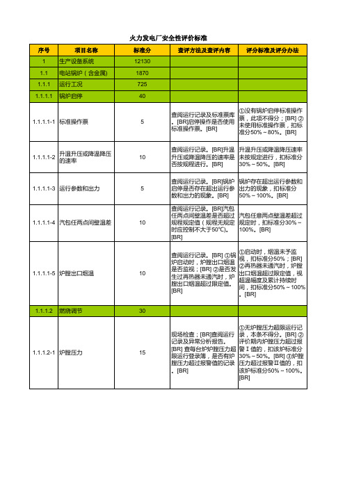 火力发电厂安全性评价标准