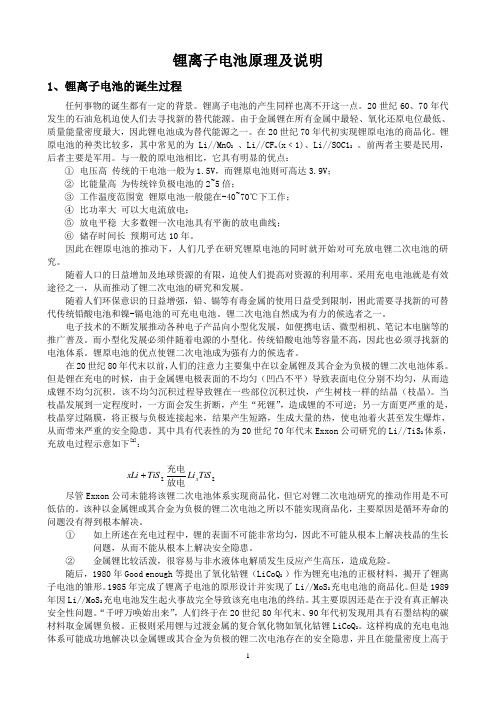 锂离子电池原理及说明