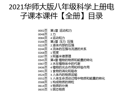 2021华师大版八年级科学上册电子课本课件【全册】