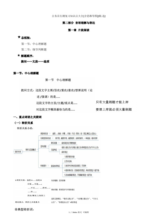 公务员行测复习知识点大全(含思维导图)甄选