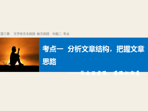 四川省宜宾市南溪县第五中学高三语文一轮复习课件：文学类文本阅读  散文阅读 专题二考点突破 考点一分析文