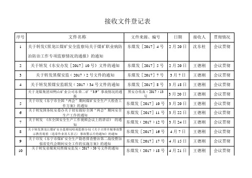 文件接收登记表