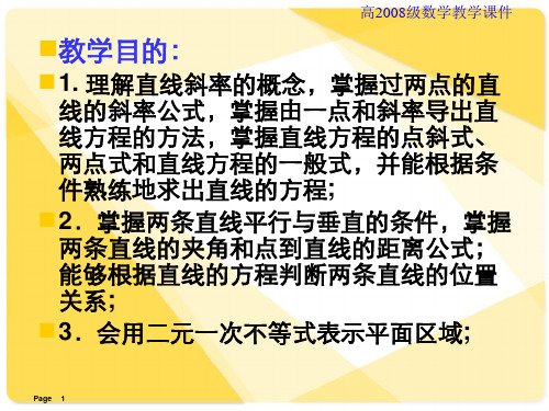 人教版高中数学课件 直线与圆的方程小结与复习 